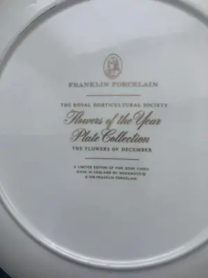 Wedgwood - Bord uit serie Flowers of the Year Plate Collection, bloemen v/d maand december. kopen? Bied vanaf 49!