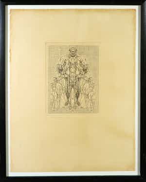 Harald Vlugt - Ets, To the man... - Ingelijst verkocht voor € 40!