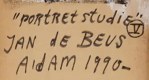 Jan de Beus - Olieverf op doek: Portret - 1990 kopen? Bied vanaf 1!