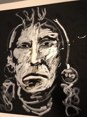 Espen Hagen - Zeefdruk, Titel. "Indian Chief Black". kopen? Bied vanaf 50!