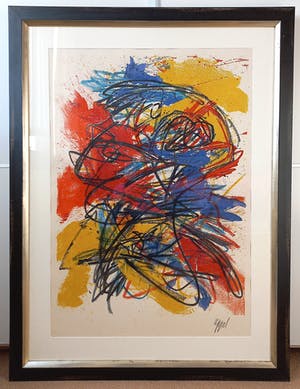 Karel Appel - Figuren, litho (mooi ingelijst, groot) kopen? Bied vanaf 600!