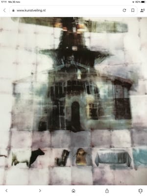 Chris Berens - Kunstbord ,Schoonhoven keramiek, Molen De Dikkert Amstelveen kopen? Bied vanaf 15!