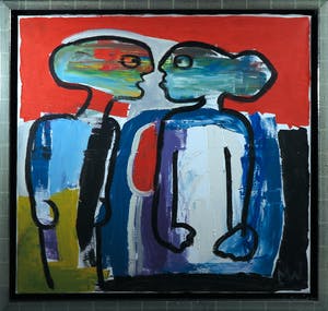 Martin van Wordragen - Olieverf op doek, Gekijf - Ingelijst (Groot) kopen? Bied vanaf 250!