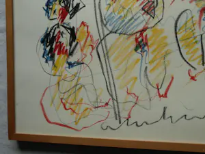 Anton Heyboer - Ingelijste pastel , 3 Vrouwen, met kindje kopen? Bied vanaf 125!