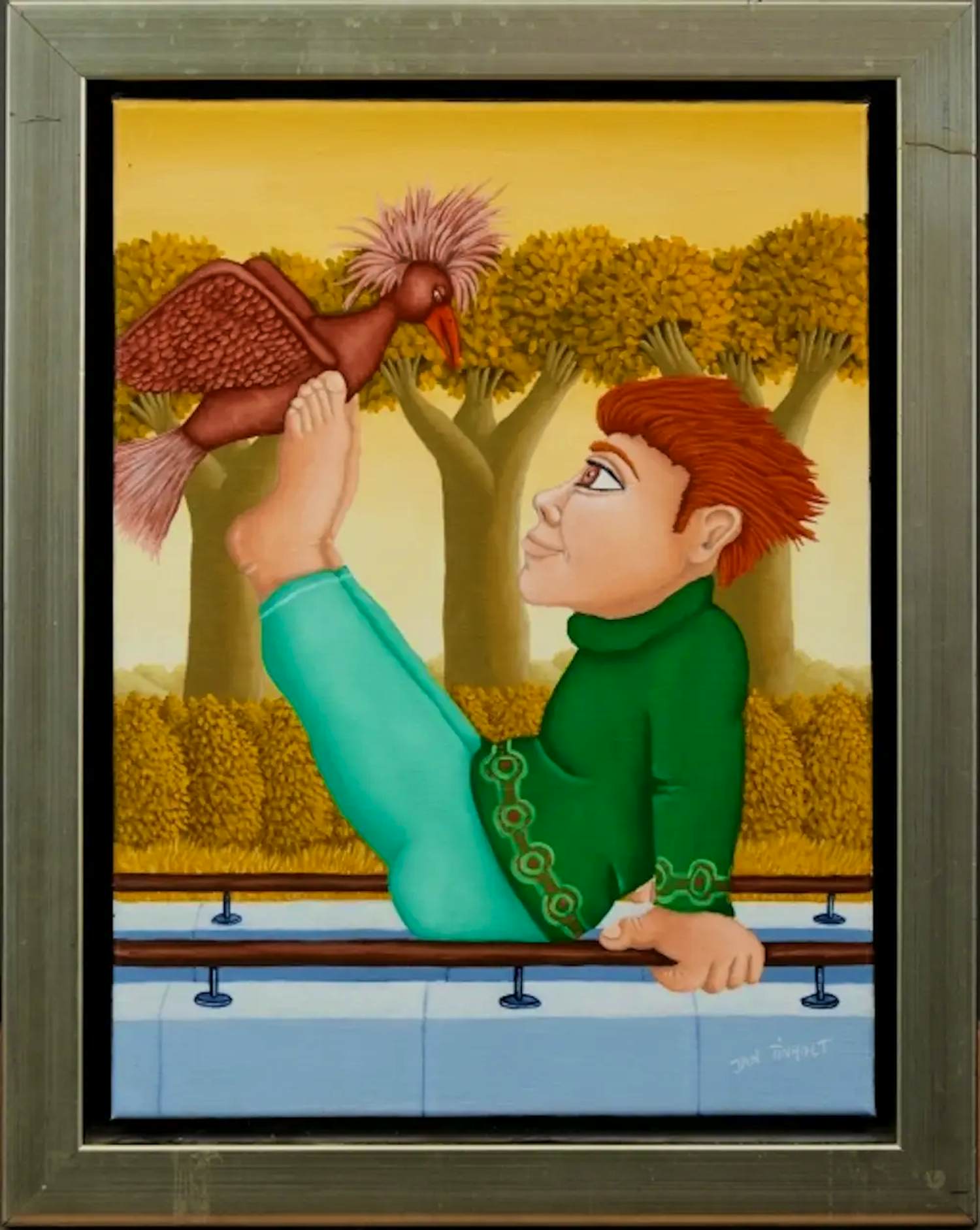 Buy Jan Tinholt - Olieverf op doek: 'Morning Exercises'? Bid from 395!