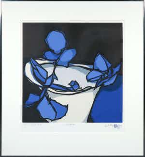 Fon Klement - Boardsnede, Céruleans - Ingelijst verkocht voor € 80!