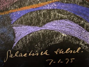 Paul Koning - Bijzonder Psychedelisch jaren 70 Pastel "Galactisch Stelsel" gesigneerd kopen? Bied vanaf 10!