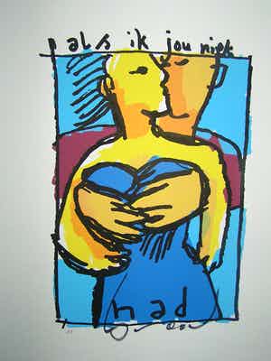 Herman Brood - HERMAN BROOD, Gelimiteerde en HANDGESIGNEERDE Zeefdruk ALS IK JOU NIET HAD verkocht voor € 175!