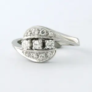 Witte BWG ring met briljant geslepen diamant tot. circa 0.36 karaat 4.7 gram kopen? Bied vanaf 500!