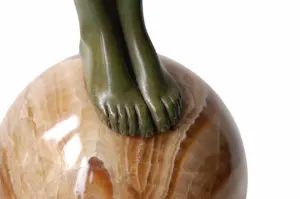 Maurice Guiraud-Rivière - Etling, Paris - 'Balance' - 48 cm - brons en onyx kopen? Bied vanaf 3200!