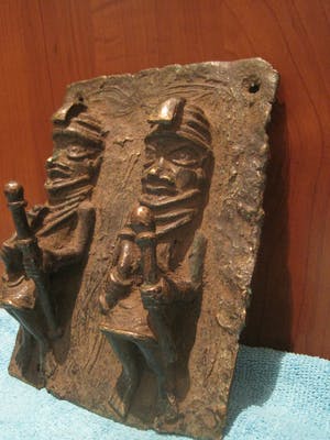 Benin - Bronzen muurplaquette. kopen? Bied vanaf 85!