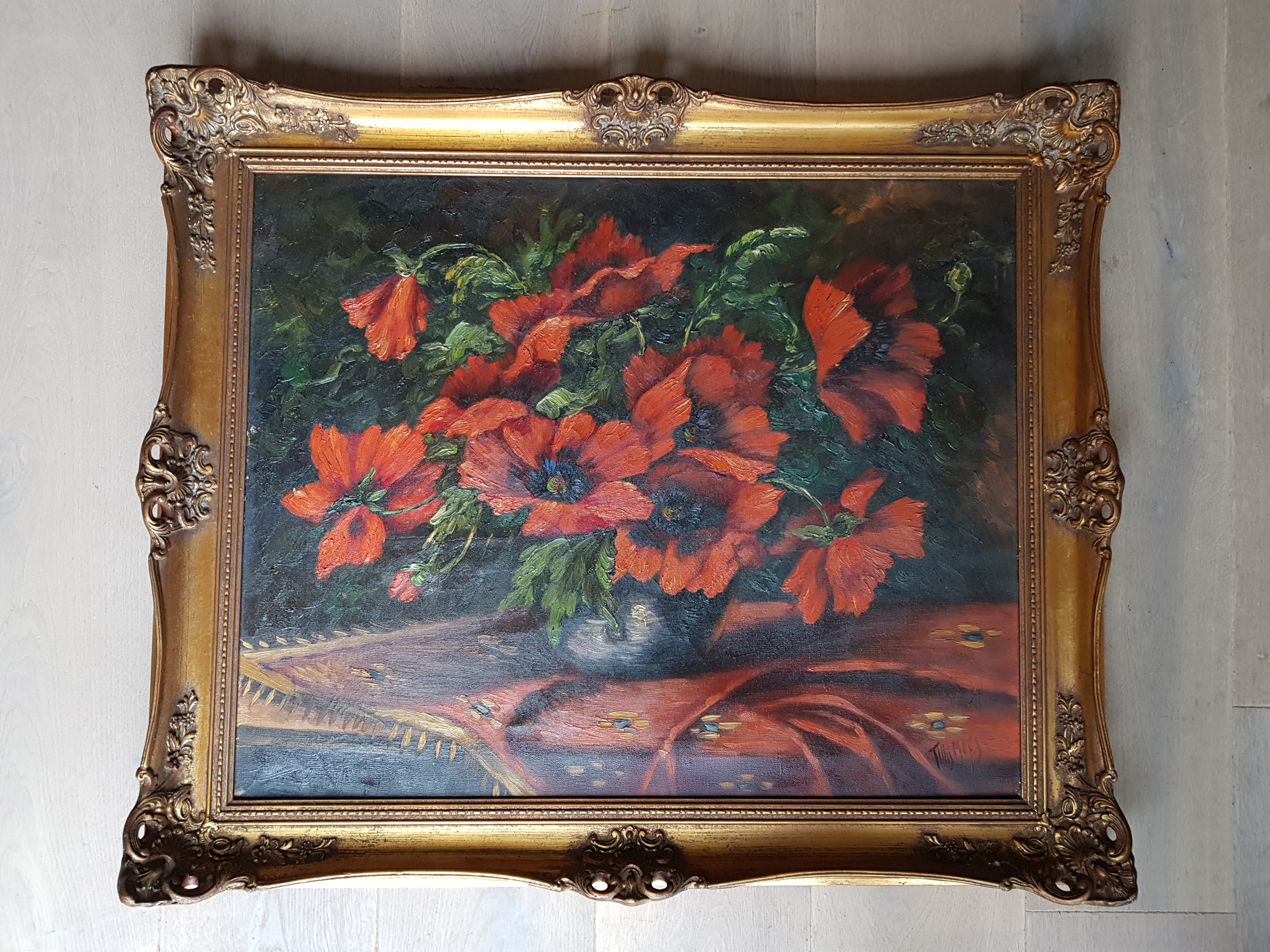 Tilly Moes - olie op doek - bloemstilleven, gesingeerd kopen? Bied vanaf 1!