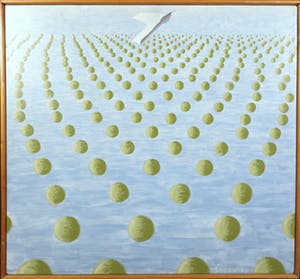 Simon Theewis - Acryl op paneel, DurropofferonderI - Ingelijst kopen? Bied vanaf 35!