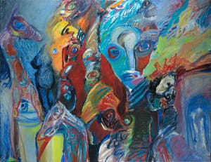 Rachid Ben Ali - Gemengde techniek op doek, Zonder titel (Groot) kopen? Bied vanaf 350!