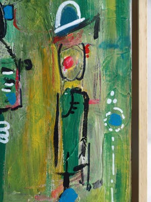 Jasper Banen - Acrylverf op doek , ingelijst , “De verhalenverteller” – 2006 kopen? Bied vanaf 85!