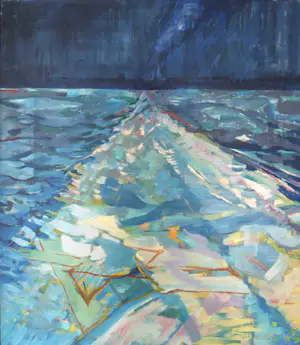 Leo de Koning - Olieverf op doek, De vliegende Hollander - Ingelijst (Zeer groot) kopen? Bied vanaf 1!