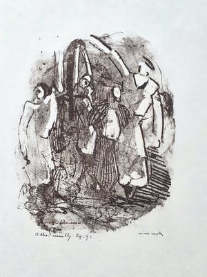 Wim Motz - Litho 'Assembly' - 1973 kopen? Bied vanaf 45!