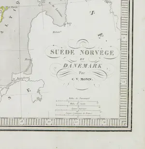 Guillaume Laguillermie - Handgekleurde gravure, Suède, Norvège et Danemark / kaart van Scandinavië kopen? Bied vanaf 25!