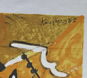 Geert Vrijdag - Hans Landsaat + Theo Kuijpers, Lot van 3 zeefdrukken op katoenzijde (texoprint) kopen? Bied vanaf 50!