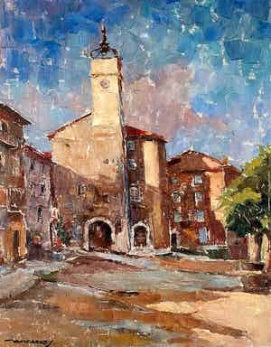 Walter Bossaerts - Tourrettes-sur-loup, Tour de l'Horloge verkocht voor € 115!