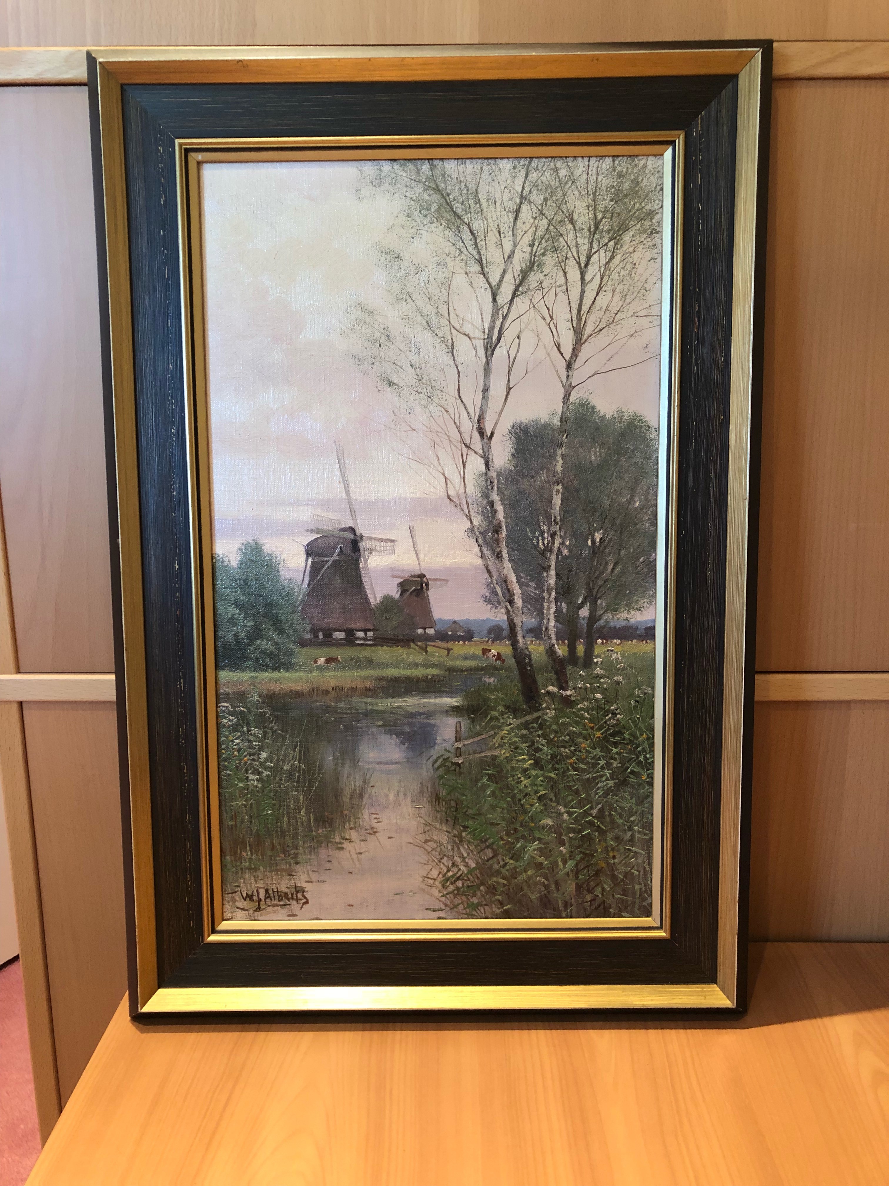 Willem Jacobus Alberts - Landschap Molen kopen? Bied vanaf 250!