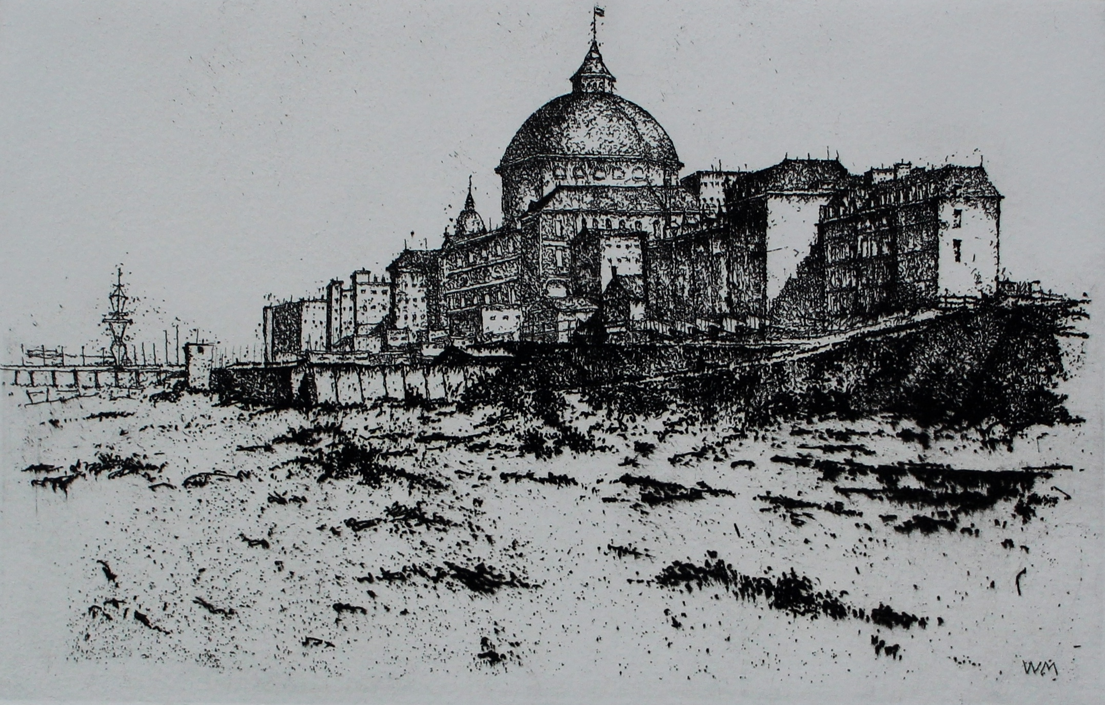 Willem Minderman - Scheveningen (Den Haag) strand met "het Kurhaus" verkocht voor € 45!