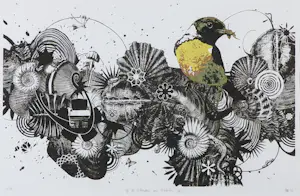 Jaco Putker - Zeefdruk, Op de schouders van giganten IV - Ingelijst kopen? Bied vanaf 35!