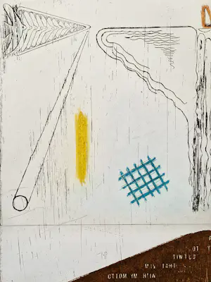 Hannes Postma - Handgekleurde reliëf Ets - zeer kleine oplage (1/6) "a way to outwit ..." kopen? Bied vanaf 37!