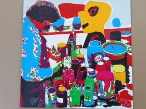 Karel Appel - HET GELE HOOFD / KLEURZEEFDRUK / 50x50cm / SIG / 1977 kopen? Bied vanaf 140!