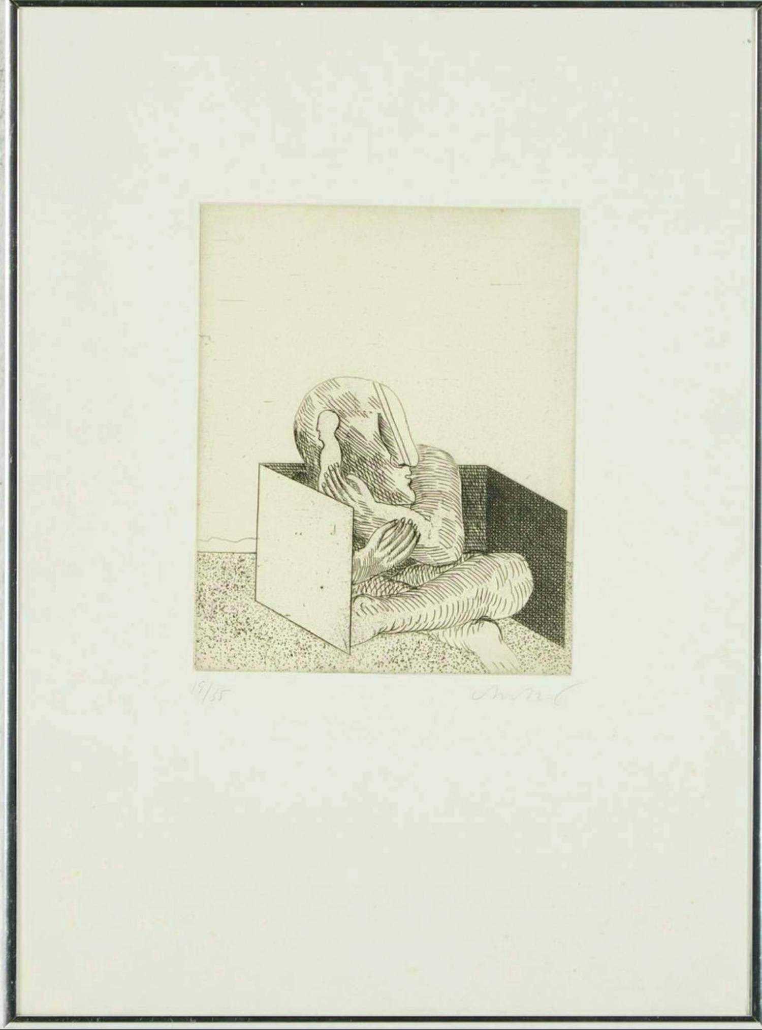 Horst Antes - Ets (zwart/wit) gesigneerd en genummerd (15/35) kopen? Bied vanaf 200!