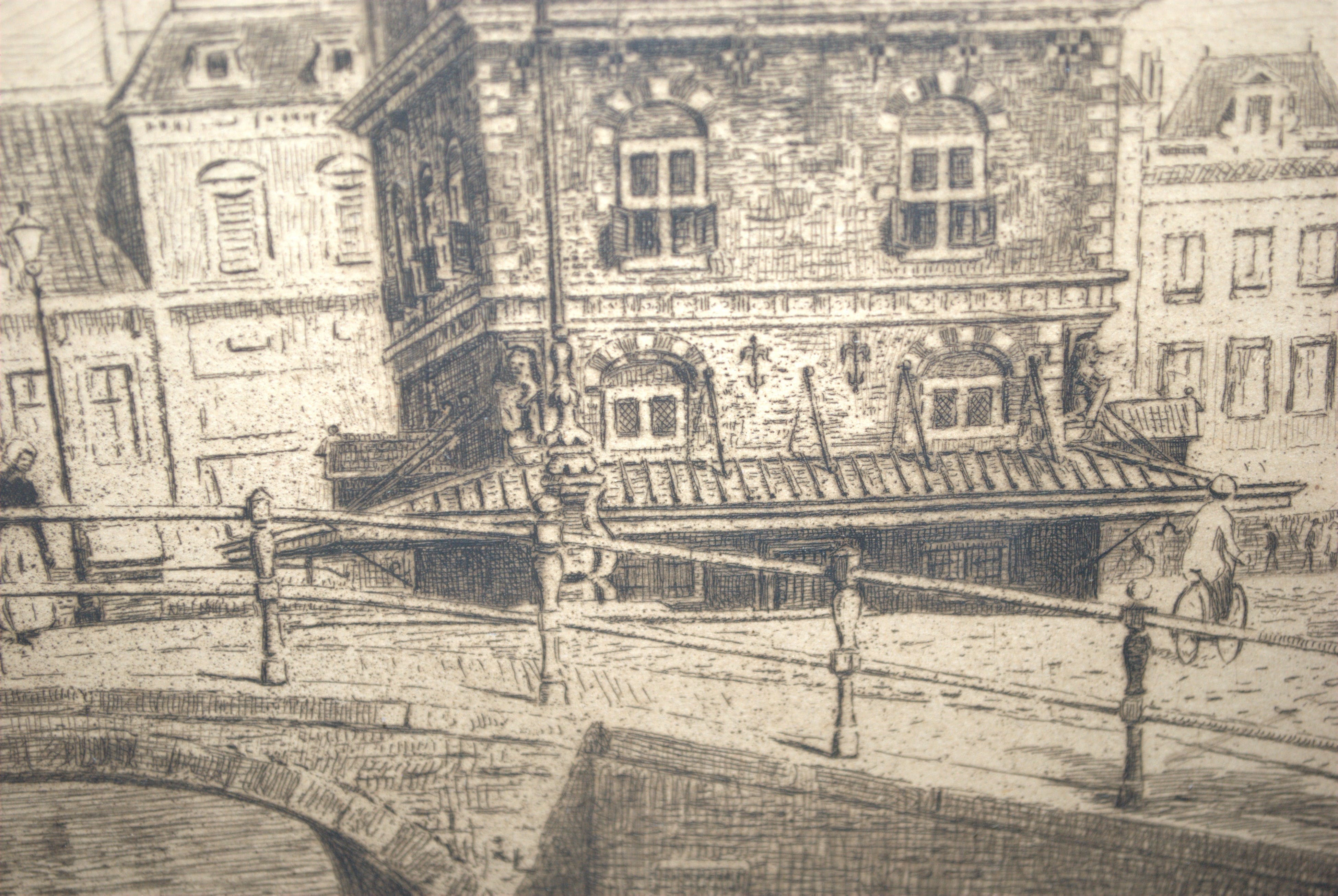 Simon de Heer - Leeuwarden, de Waag en Lange Pijp - ets kopen? Bied vanaf 40!