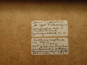 Jean Tinguely - Lithografie in zwart kopen? Bied vanaf 675!