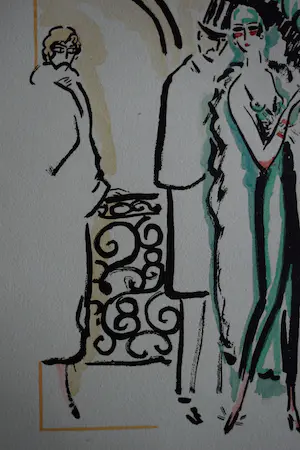 Kees van Dongen - Pochoir - Haar mantal aanpakken - 1925 kopen? Bied vanaf 300!