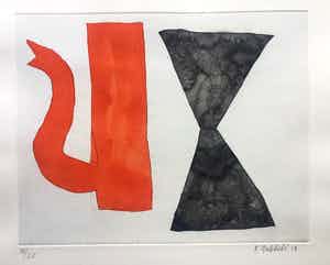 Klaas Gubbels - ets met aquarel ingekleurd ‘Soestdijk’ - 2014 verkocht voor € 275!