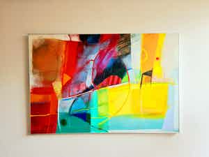 Heleen van der Tuin - Eyecatcher! GROOT (100x150) Abstract olieverf - Galerie Meander 3600€ verkocht voor € 860!