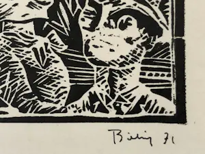 Herman Bieling - Twee kleine houtsneden kopen? Bied vanaf 30!