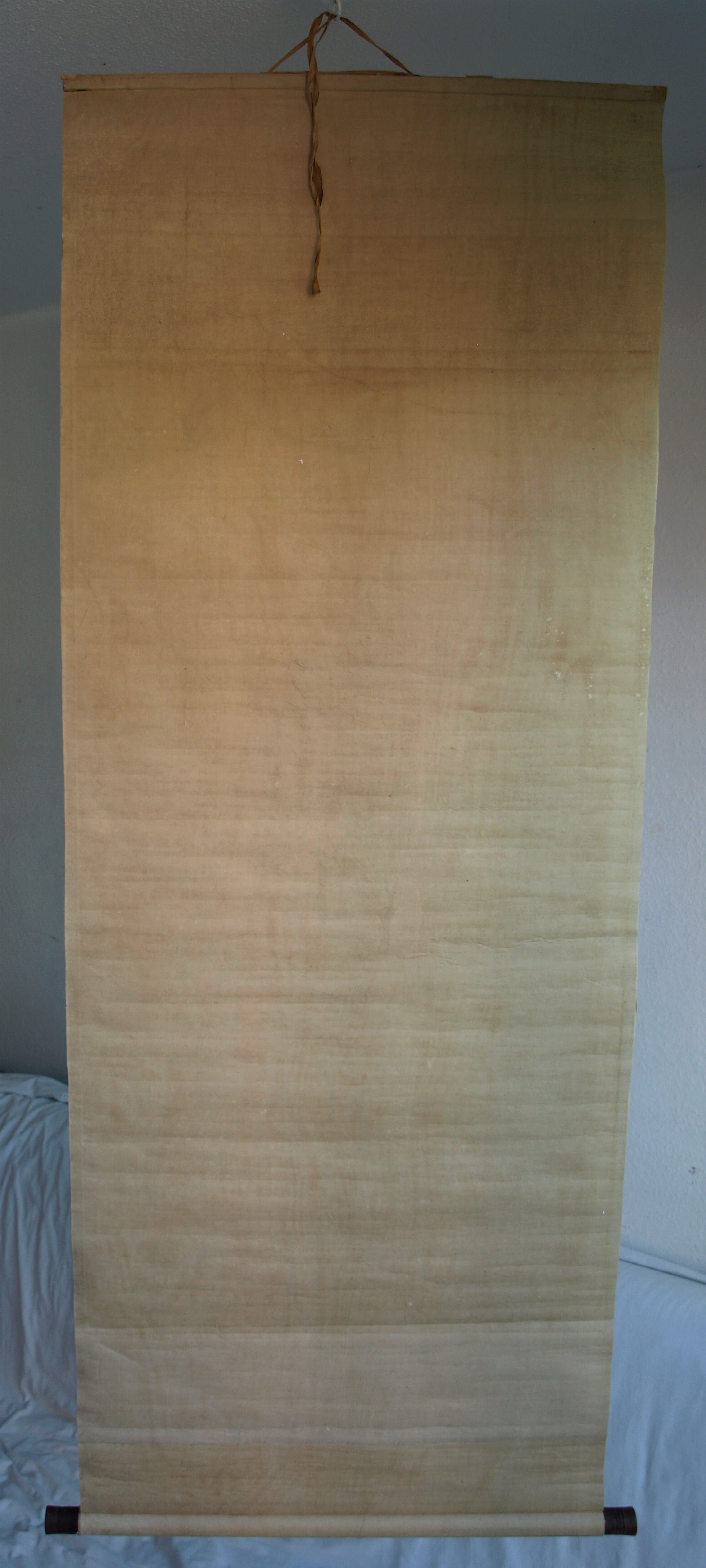 Niet of onleesbaar gesigneerd - Japanse of Chinese scroll, Riet - Inkt op papier, opgerold op houten stok kopen? Bied vanaf 1!