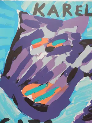 Karel Appel - Kleurenlitho HAPPY CAT kopen? Bied vanaf 85!