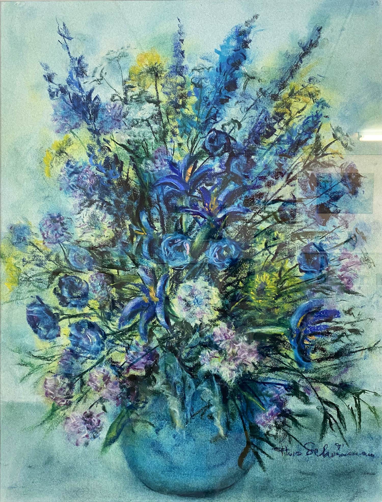 Niet of onleesbaar gesigneerd - Bloemstilleven - pastel kopen? Bied vanaf 1!