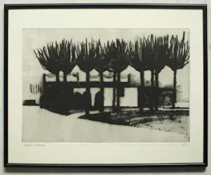 Uto Hogerzeil - Ingelijste ets en aquatint , Amstelpark, Amsterdam – 1981 – Lijst, 41 x 51 cm. kopen? Bied vanaf 60!
