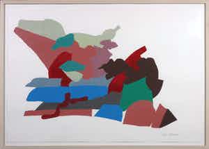 Henri Plaat - Gouache, Zonder titel - Ingelijst (Groot) verkocht voor € 100!