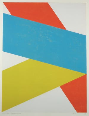 Michael Berkhemer - Houtsnede, Geometrische voorstelling - Ingelijst kopen? Bied vanaf 100!