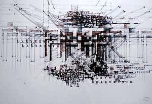 Gerti Bierenbroodspot - Litho: Labyrinth - 1975 verkocht voor € 75!