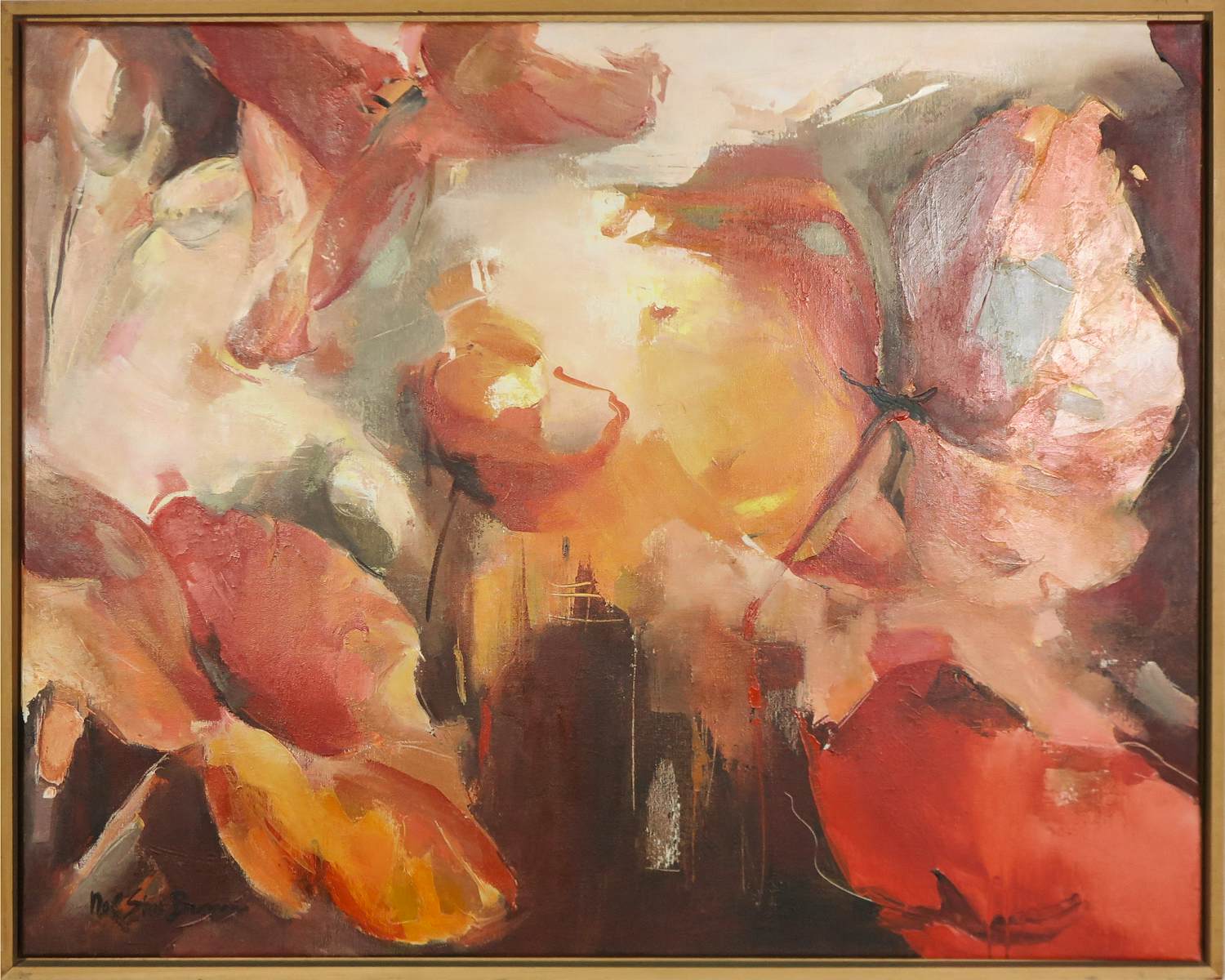 Buy Nel Star-Busmann - Acryl op doek, Zonder titel - Ingelijst? Bid from 300!