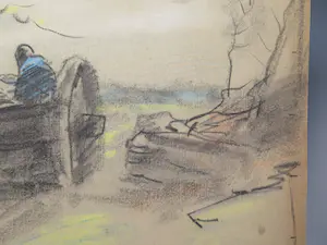 Anton Mauve (sr.) - Man met paardenkar in een boslandschap kopen? Bied vanaf 180!