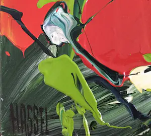 Ad van Hassel - 2 Rode Tulpen | kleurrijk olieverf schilderij kopen? Bied vanaf 45!