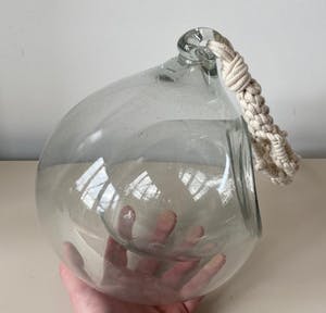 Niet of onleesbaar gesigneerd - Vintage dubbelwandige glazen plantenhanger kopen? Bied vanaf 1!