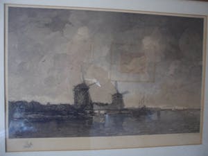 Johannes Graadt van Roggen - grote ingelijste ets naar Jacob Maris kopen? Bied vanaf 40!