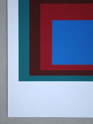 Josef Albers - Homage to the Square - Protected Blue - Zeefdruk in 4 kleuren - 1971 kopen? Bied vanaf 120!
