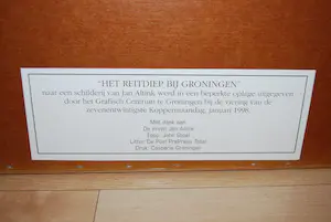 Jan Altink - Het Reitdiep bij Groningen - ingelijste litho - incl. Nunerkes 1970, oplage 400 kopen? Bied vanaf 95!